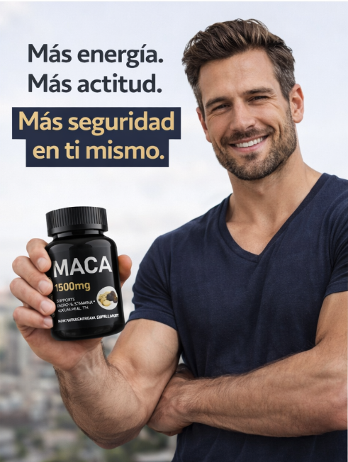 💪 MACA 1500mg – Energía y Vitalidad Masculina Natural