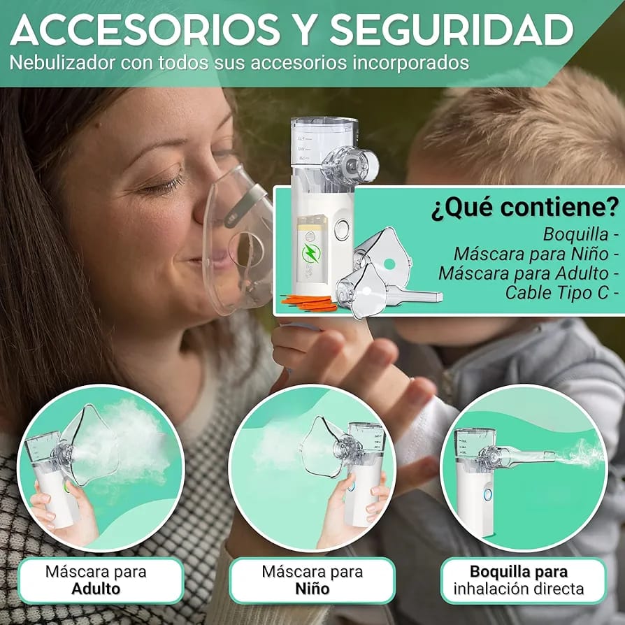 Nebulizador portátil para Bebé, Niños y Adultos